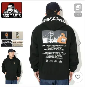 미사용 BEN DAVIS 블랙 후드티