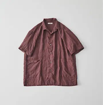 282 confect 린넨깅엄 반팔 커버 셔츠
