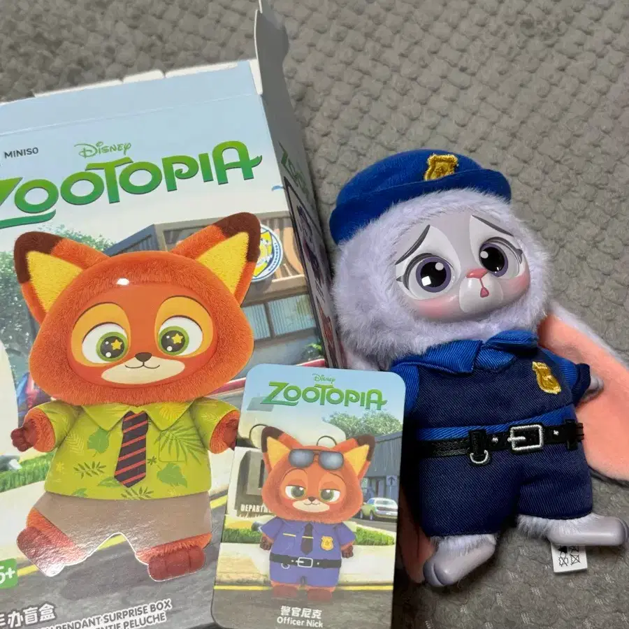 Miniso Zootopia Nick Judy Doll Keyring Police Uniform #미니소