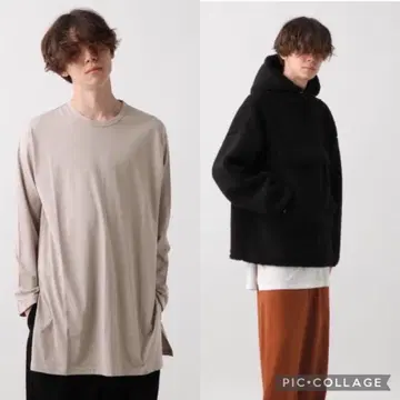 HARE 사이드 슬릿 롱 티셔츠 베이지 새상품 택 포함