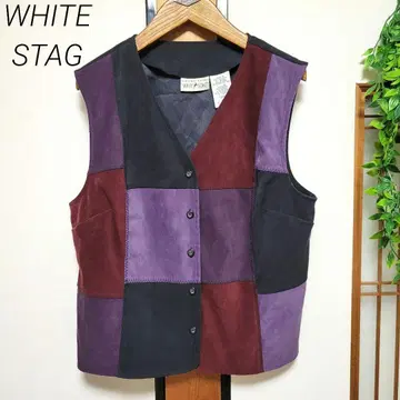 WHITE STAG 화이트 스태그 패치워크 베스트 구제 의류