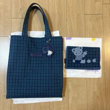 familiar 패밀리아 토트백 블루 계열 체크 대