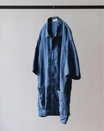 284 CONFACT 네이비 스트라이프 반팔 셔츠