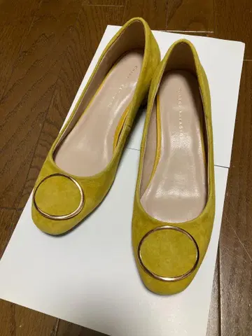 치아키 카타기리 스웨이드 청키힐 펌프스 22.5cm