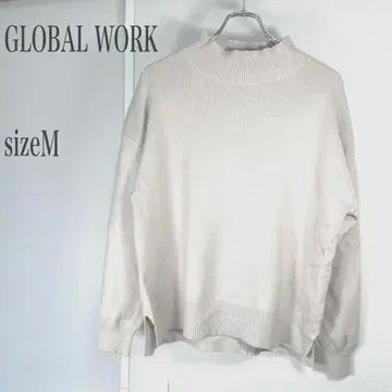 GLOBAL WORK 글로벌 워크 베이지 하이넥 니트 M