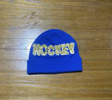 HOCKEY 자수 니트 모자 파랑