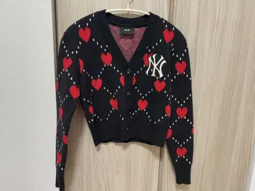 MLB 하트 무늬 긴팔 가디건