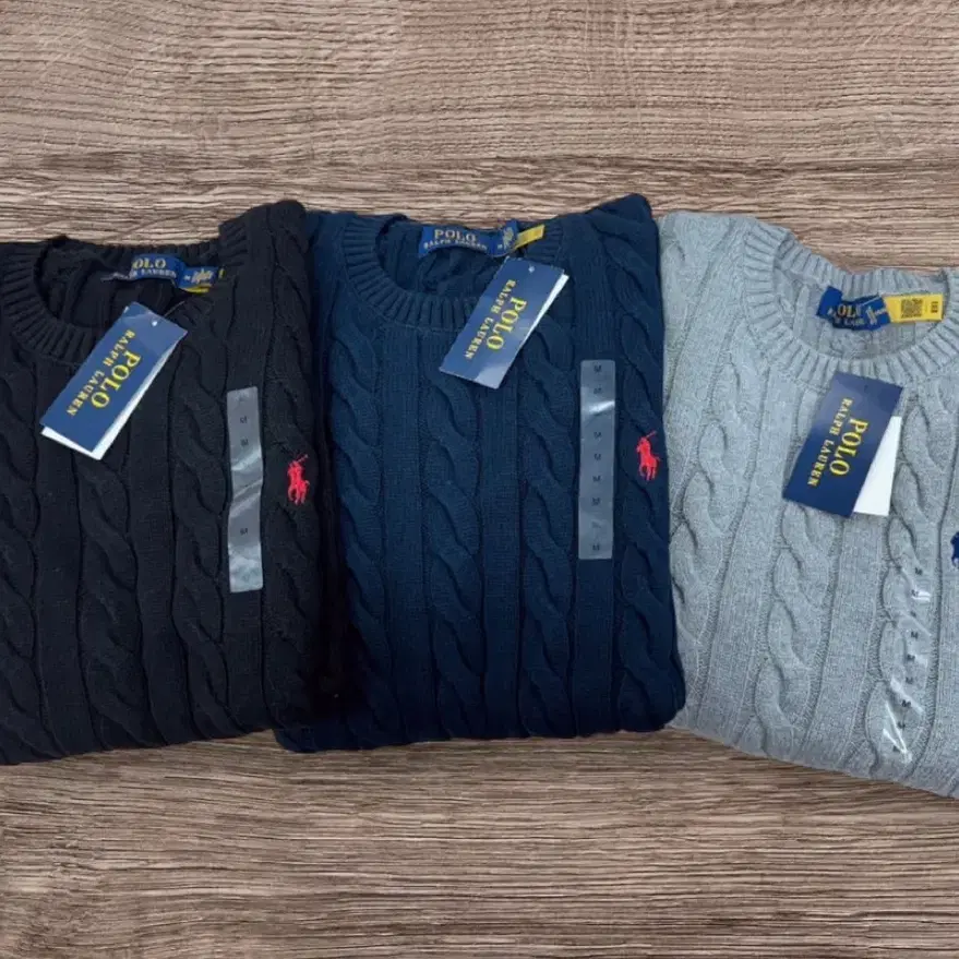 무료배송/정품)새상품 폴로 꽈배기 라운드 니트 3가지컬러