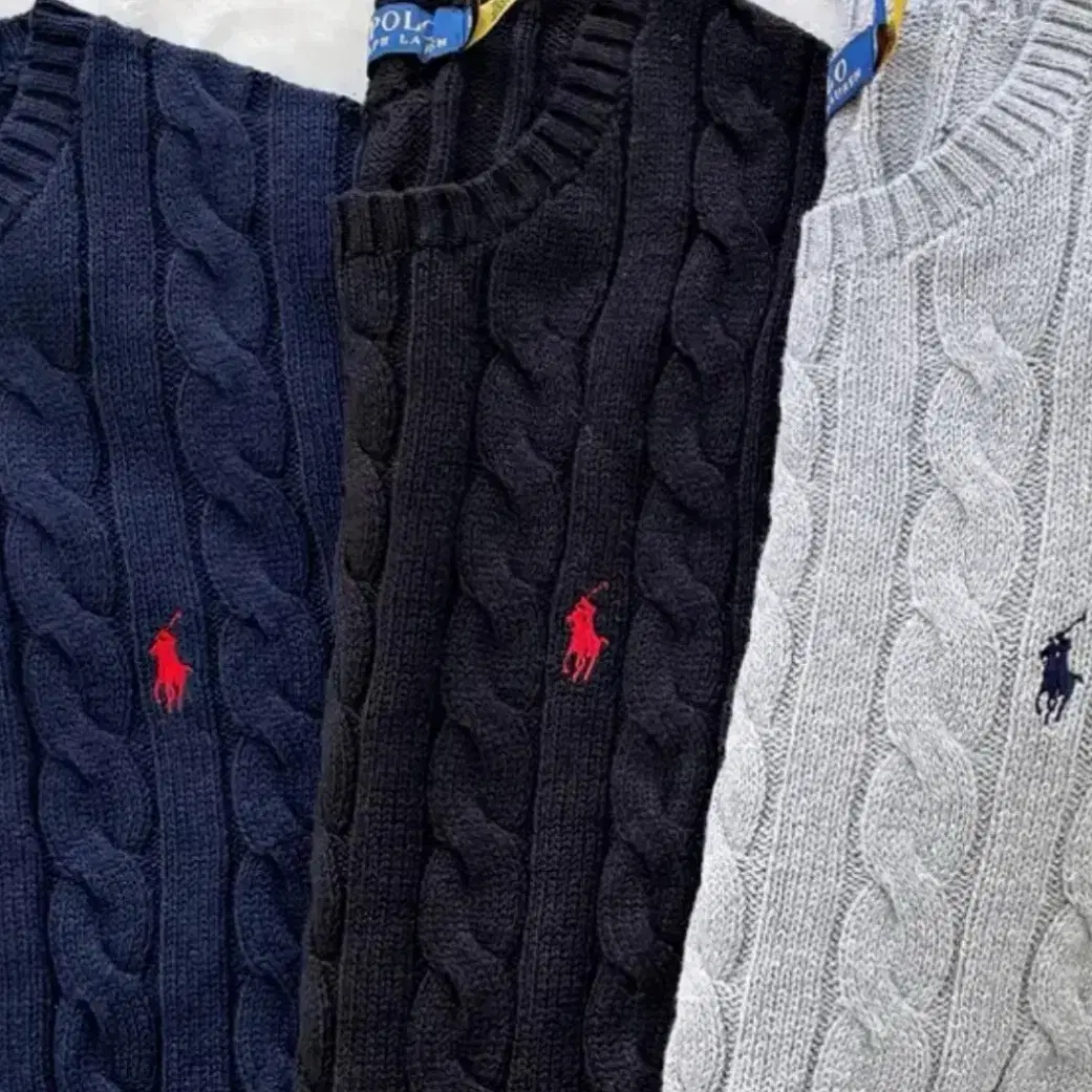 무료배송/정품)새상품 폴로 꽈배기 라운드 니트 3가지컬러