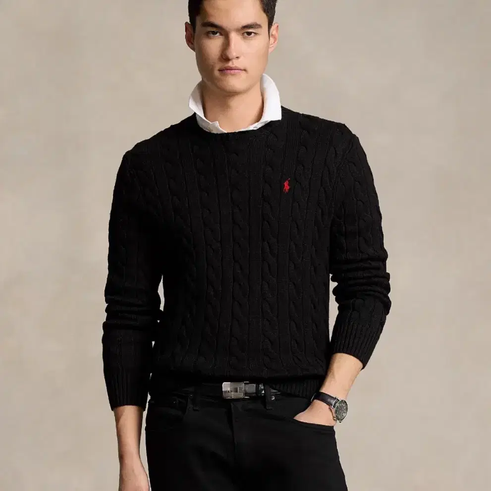 무료배송/정품)새상품 폴로 꽈배기 라운드 니트 3가지컬러