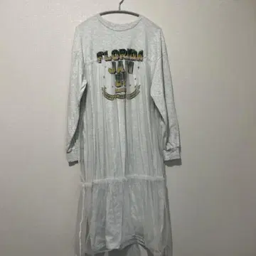 RODEO CROWNS 롱 원피스 그레이 튤 시어 루즈핏