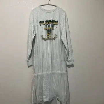 RODEO CROWNS 롱 원피스 그레이 튤 시어 루즈핏