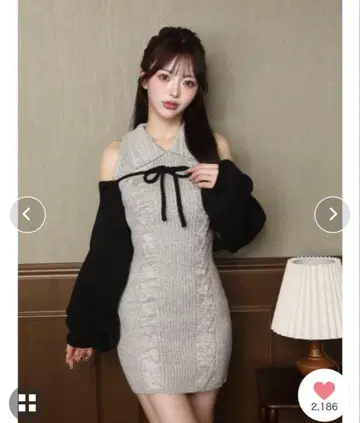 다리치 숏 볼레로 니트 미니 원피스