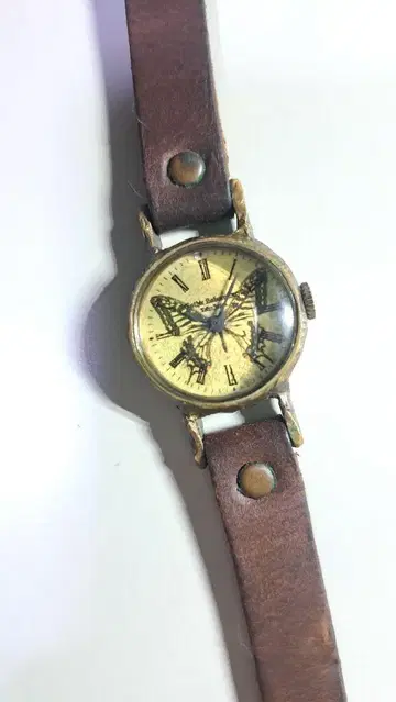 최종 가격 인하!! 골드 다이얼 손목시계 앤티크풍 여성용 아게하 나비