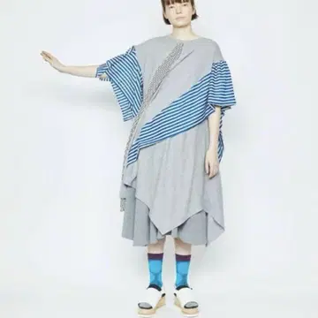 고무 믹스 원피스 그레이 계열 2020SS