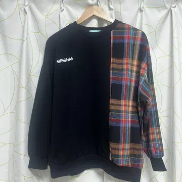 ORIGINAL 체크 무늬 패치워크 트레이닝복