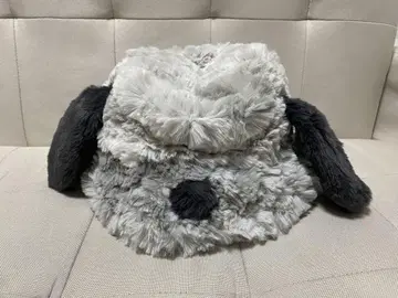 강아지 귀 플리스 모자 그레이