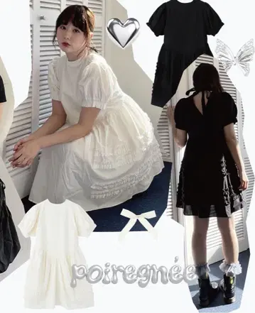 poiregnee 백리본 프릴 원피스 화이트