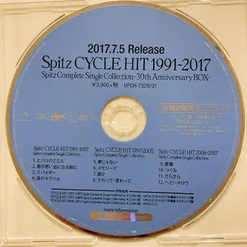 초레어! 프로모션반 Spitz CYCLE HIT 1991-2017
