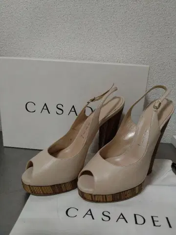 CASADEI 베이지 오픈토 샌들 하이힐 14cm