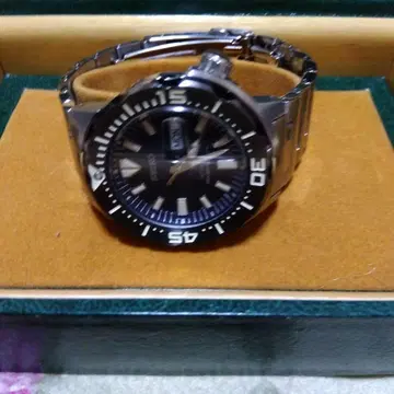 SEIKO 자동 와인딩 시계 200m 방수 파란색 다이얼