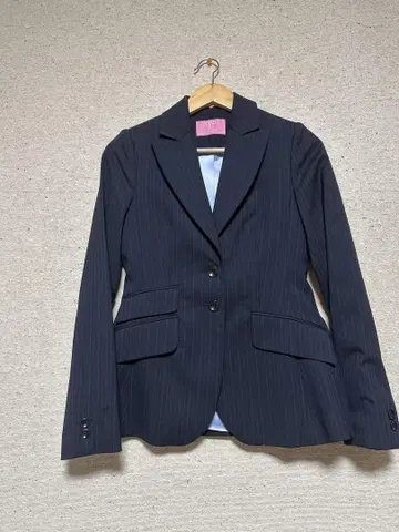 네이비 스트라이프 테일러드 자켓