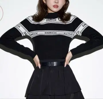 Darich 로고 자카드 니트탑