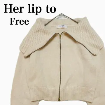 하립투 빅 칼라 니트 탑 아이보리 프리 사이즈 여성용