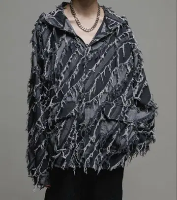 [ Casper John ] Fringe denim parka