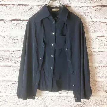 z2390: Ridge Ring 긴팔 셔츠 보송보송한 원단 네이비 XS