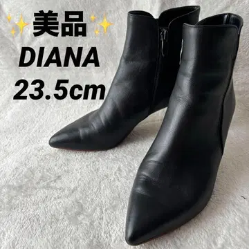 새상품급 DIANA 다이애나 숏부츠 가죽 블랙 23.5cm