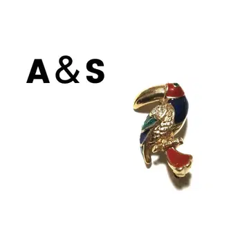 A&S 아토우드 & 소여 작은 앵무새 브로치