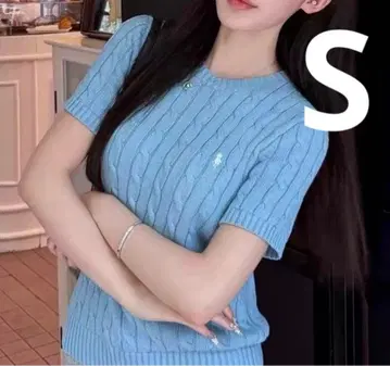 랄프 로렌 파랑 반팔 니트