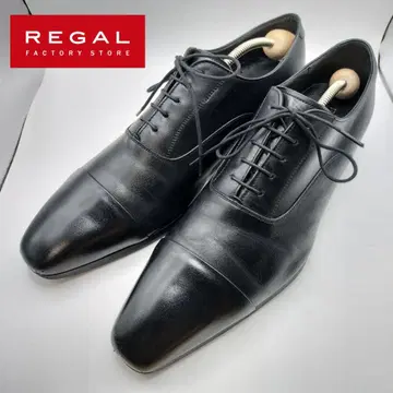 [ 새상품급 ] REGAL 리갈 스트레이트 팁 천연 가죽 블랙 10LR