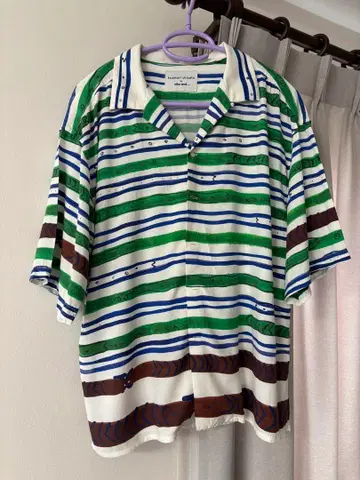 츠모리치사토 니코앤드 트로미 셔츠 뱀 패턴 반팔 스네이크 벨트 레이온