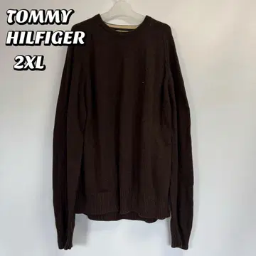 TOMMY HILFIGER 니트 풀오버 긴팔 브라운