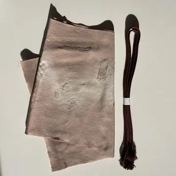 일본 정통의상 소품 탕고 크레이프 원단 오비아게 허리띠 세트 브라운 계열