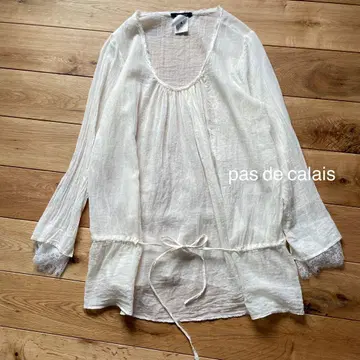 파드칼레 코튼 레이스 셔츠 블라우스