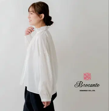 새상품!! Brocante / 코튼 보일 코르레트 블라우스