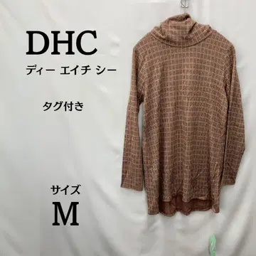 택 포함 새상품 DHC 체크 터틀넥 튜닉 M