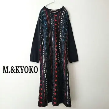M.&KYOKO 스파클 패턴 저지 긴팔 원피스