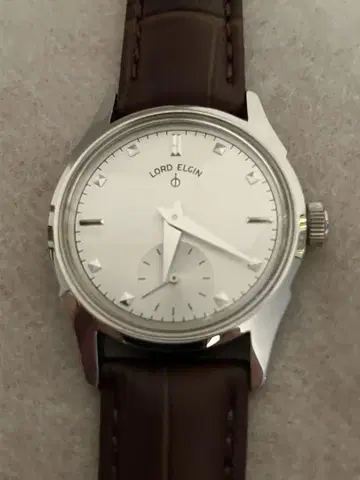 가동 귀중 LORD ELGIN 로드엘진 QZ 손목시계 가죽 벨트 새상품