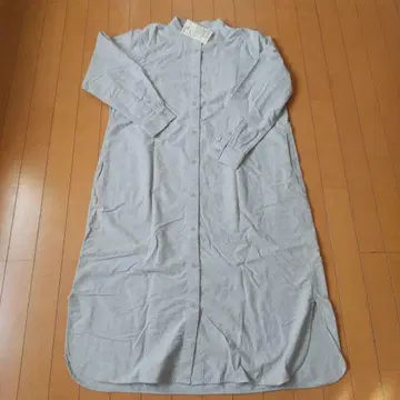 무인양품 스탠드 카라 긴팔 원피스