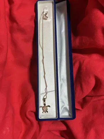 K14PG 도금 호누 바다거북 플루메리아 하와이안 목걸이 (중고품)