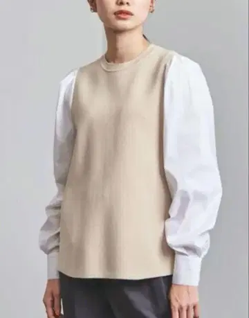 유나이티드 애로우즈 콤비 퍼프 슬리브 니트 새상품급