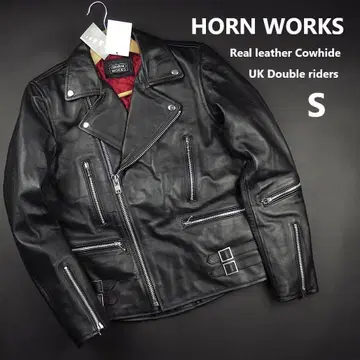 HORN WORKS 리얼 레더 소가죽 UK 더블 라이더스 S