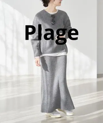 Plage 완판템 정가 28600엔 메리노울 니트 업 상하의 2세트