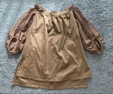 machatt 컷워크 소매 블라우스 브라운 마차트