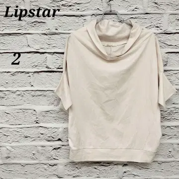 립스타 2 반팔 디자인 티셔츠 카울 넥라인 코튼 핑크