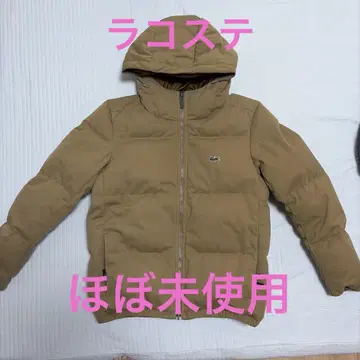 LACOSTE 후드 부착 다운 자켓 US XS 베이지 일본 S 사이즈